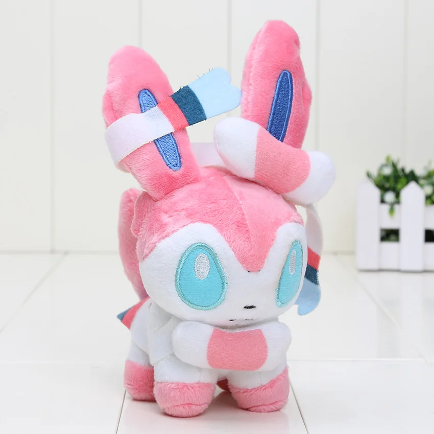 Карманная кукла Sylveon Umbreon Eevee Espeon Jolteon Vaporeon Flareon Glaceon Leafeon куклы и аксессуары плюшевая мягкая игрушка - Цвет: 15cm pink