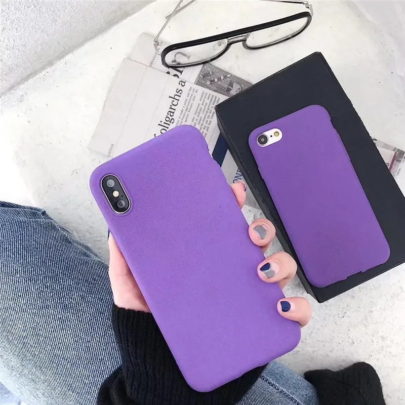 Роскошные фиолетовые волоконные силиконовые чехлы для телефонов iPhone 7 7plus 6 6s Plus 8