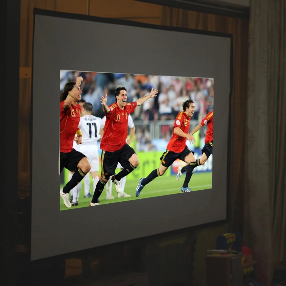 169 120inch Projector Screen 9x16 Finished Edge White Curtain Simple