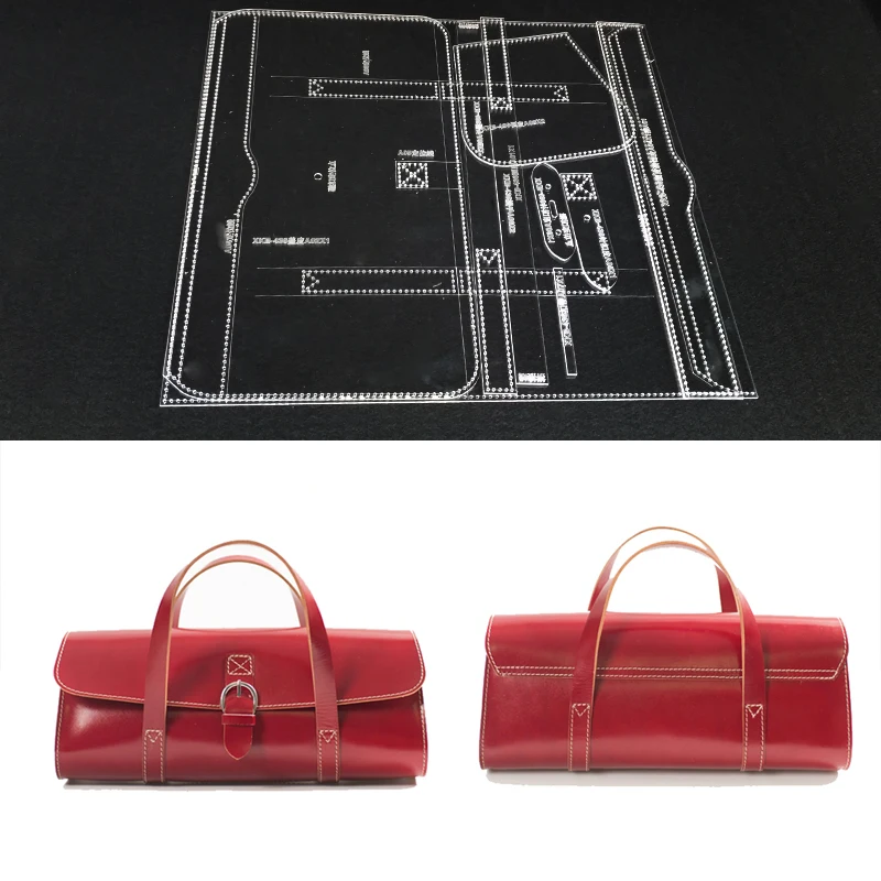 

Handmamde Handbag Acrylic Template Leather Pattern DIY Hobby Leathercraft Sewing Pattern Stencils 24x14x12cm