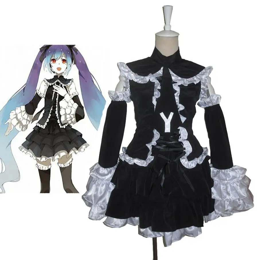 High-Q Unisex Hatsune Miku Vocaloid Zwart Lolita Cosplay Kostuums High-Q Unisex Hatsune Miku Vocaloid Zwart Lolita Cosplay Kostuums