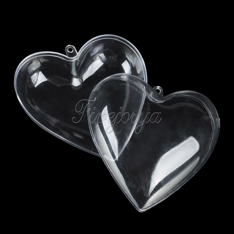 

20pcs/lot Heart Ornament Clear Plastic Heart Gift Candy Ball Box for Christmas Party Decorations 65mm/80mm/100mm