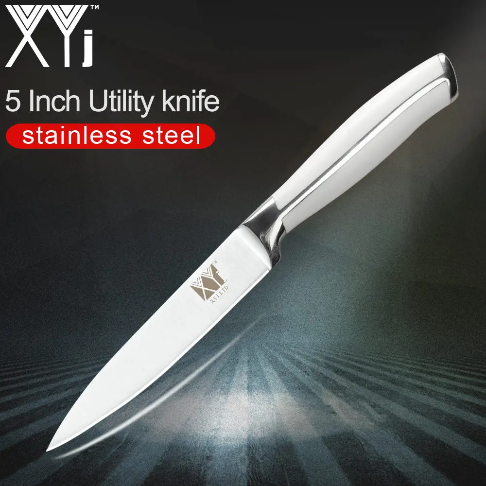 Кухонный нож XYj из нержавеющей стали 3," 5" " 8" " 8" дюймов, кухонные ножи Santoku, Кливер, ножи для нарезки, качественный Подарочный нож - Цвет: 5 inch utility knife