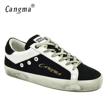 

CANGMA Original Deluxe Sneakers Women Casual Shoes Autumn Breathable Balck Cow Suede Ladies Durable Shoes Mujeres Big Size