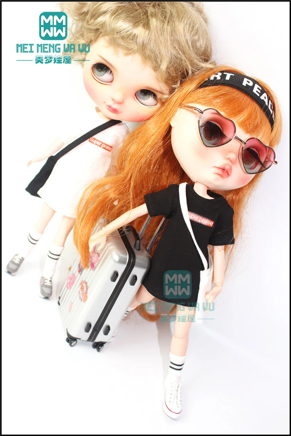 

1pcs Blyth Doll Clothes fashion letter long T-shirt for Blyth Azone 1/6 doll accessories