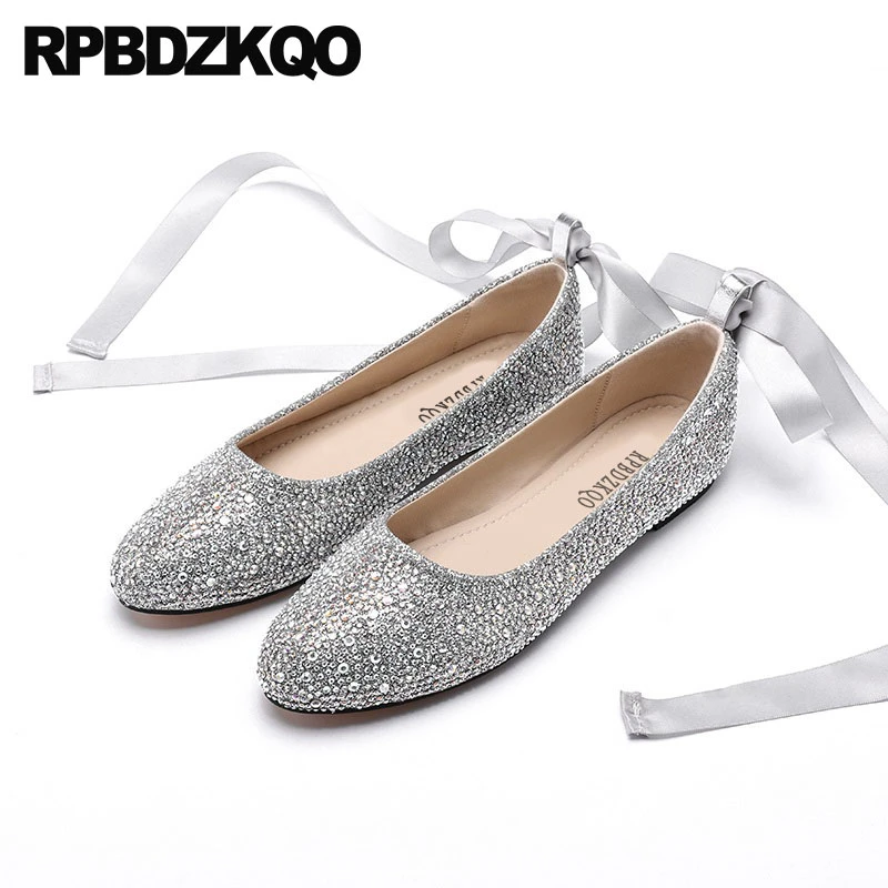 silver sequin flats