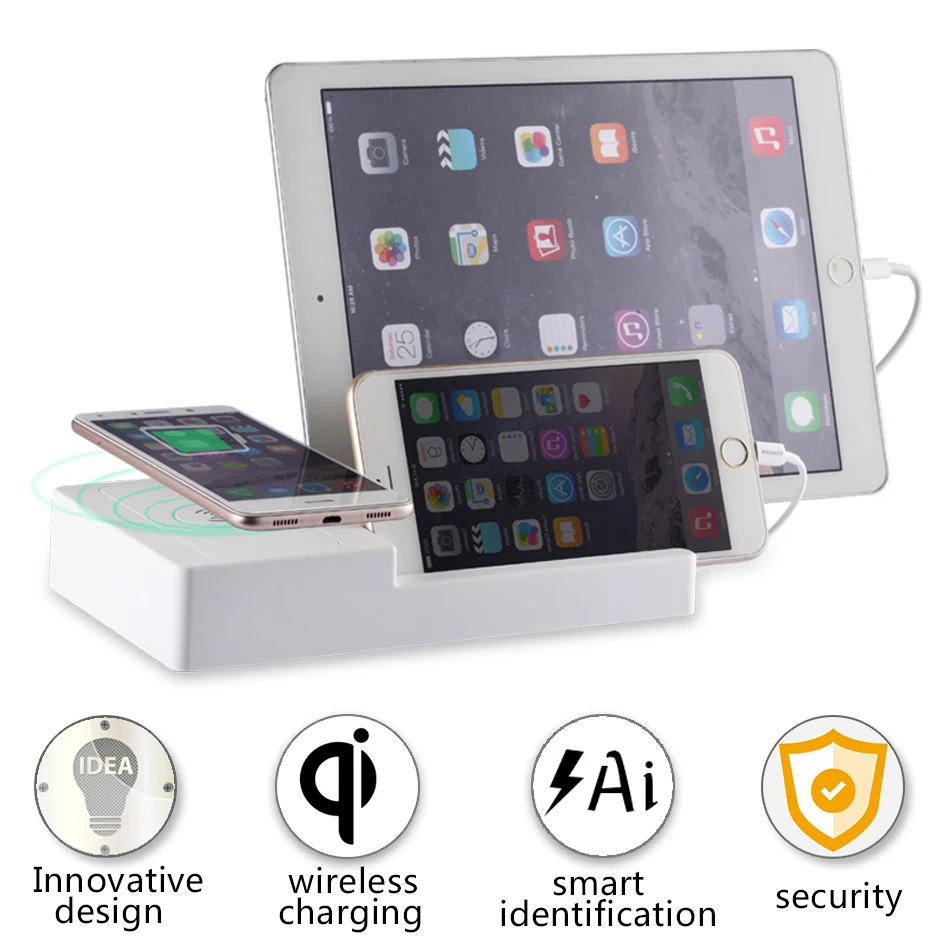 Goedkoop Quick Opladers Snelle draadloze oplader 3 USB Stations Multi Ports USB Mobiele telefoon Laders stations