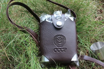 

100pcs/lot Thickening 8oz Stainless Steel Pocket Flask Hip Flask Male Small Portable Mini with Carrying Pouches