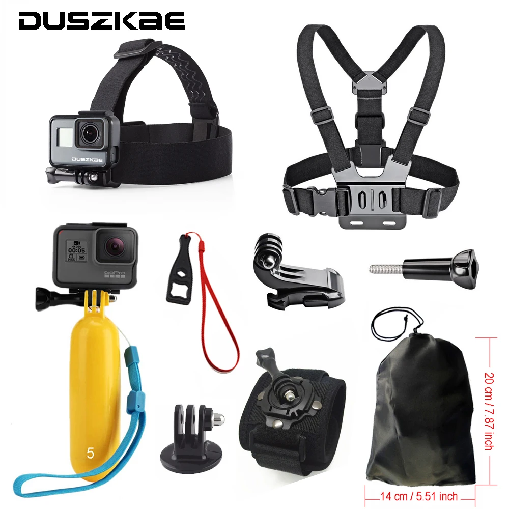 Accessories set for Gopro hero 5 Xiaomi Yi 4K Chest Head Mount Strap Float bobber For