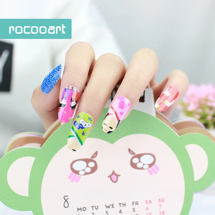 Rocooart Y5225 милое кимоно клейкая наклейка для ногтей маникюрная Женская обертывание