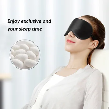 

100% Natural Silk Sleep Eye Mask Large Two-sided Soft Black Eye Protection Shade Relieves Fatigue Sleeping Eyeshade