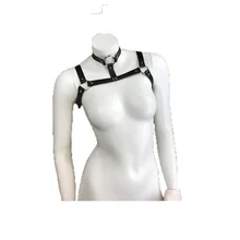 Sexy Women Belts Punk Rock Halterneck Choker Gothic Leather Harness Bondage Cage Bustier Corset Sculpting Chest Waist Belt