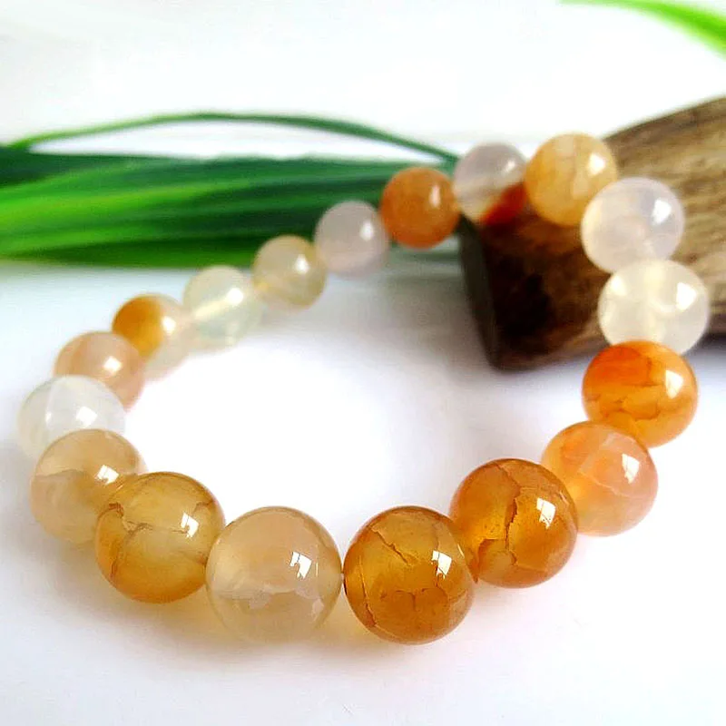 Милый розовый Дракон трещина полудрагоценный камень браслет 8 14 мм круглые