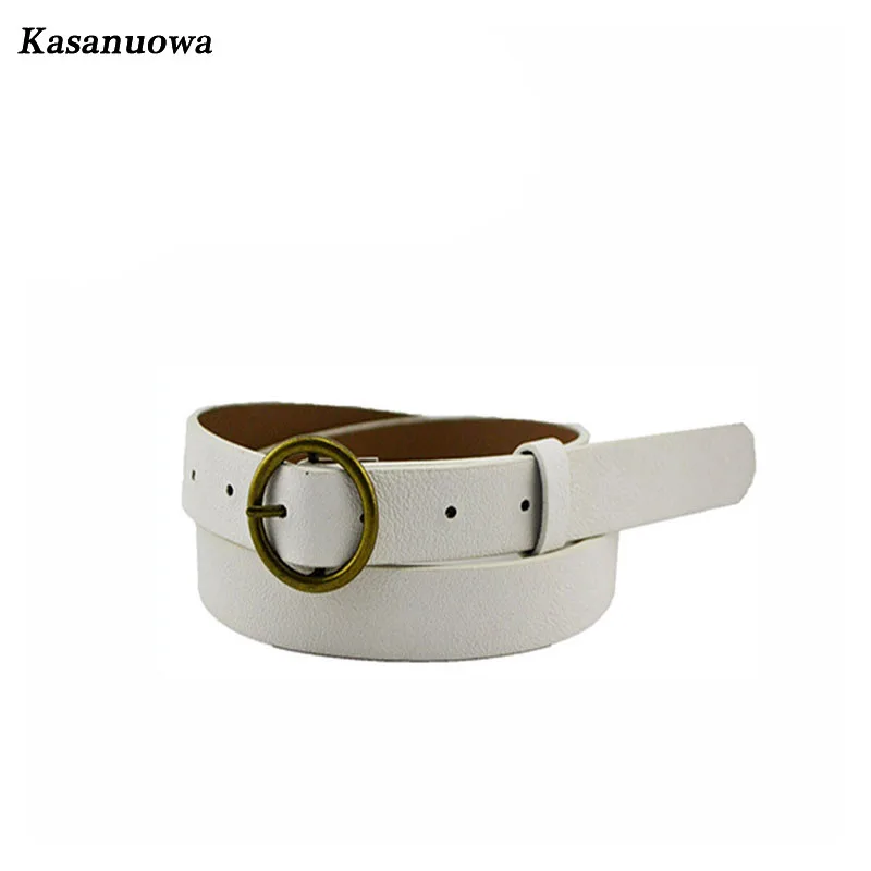 Kasanuowa Fashion Adjustable Women Belts Cummerbunds Round Buckle Top