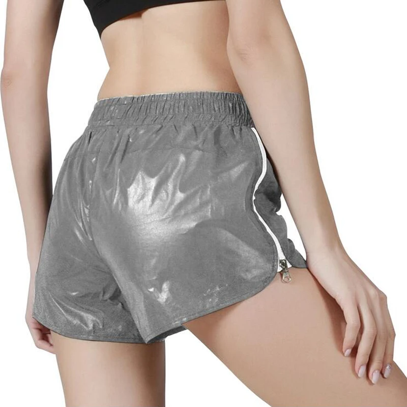 

Women waterproof Yoga Sports Shorts Outdoor Fitness Gym breathable with zipper Double Layers Safety Shorts Running Shorts Sports