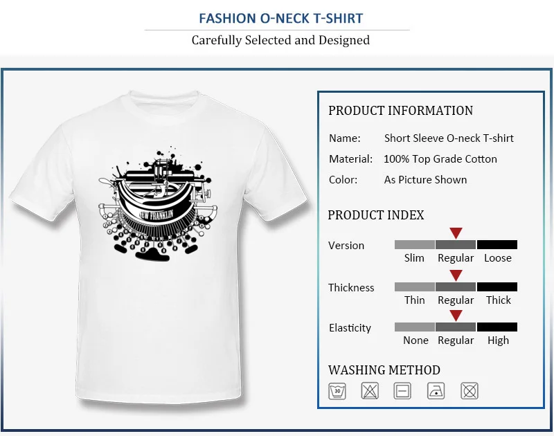 Printing Adult Steampunk typewriter T Shirt Plain Summer Autumn Short Sleeve Crewneck 100% Cotton Tops Shirts Leisure Tee Shirts