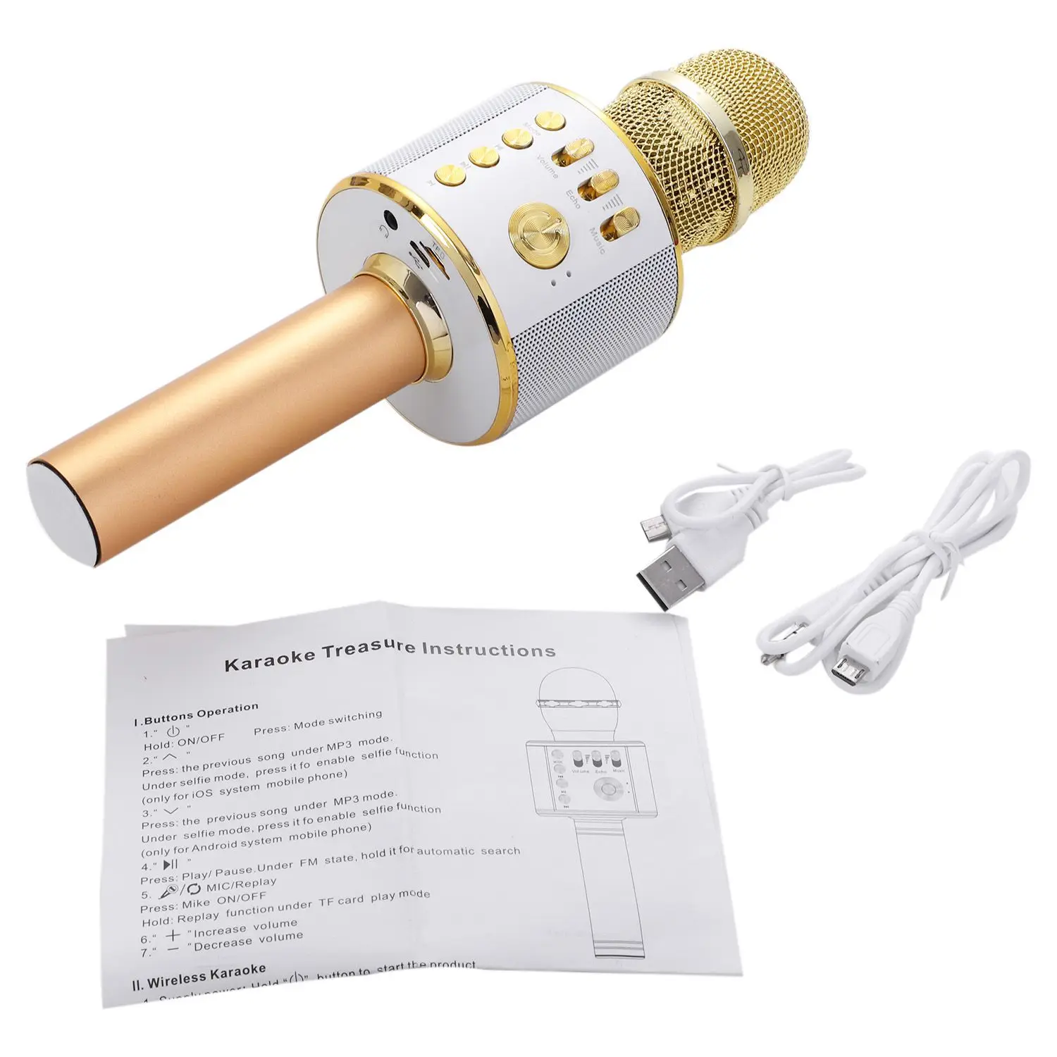 Wireless Karaoke Handheld USB Microphone KTV Player Bluetooth Mic