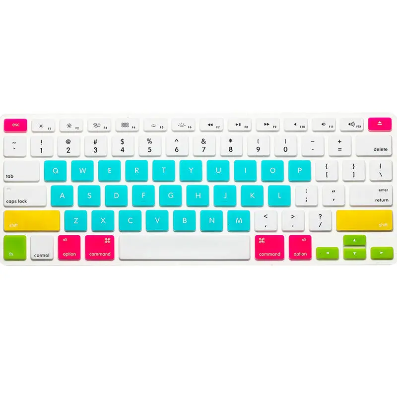Silicone Keyboard Skin Protector Cover Film Guard for Apple Macbook Pro Air Retina 13 15 17 inch candy rainbow color