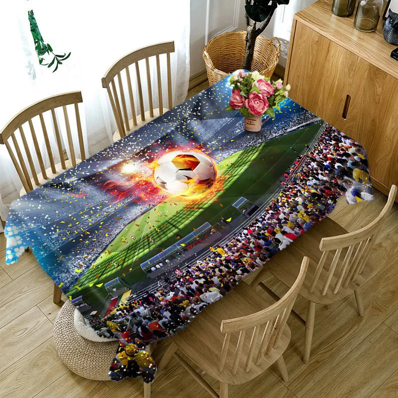  Table cloth Rectangular 3D Football Field Printed Tablecloth Home Protection and decoration Elegant