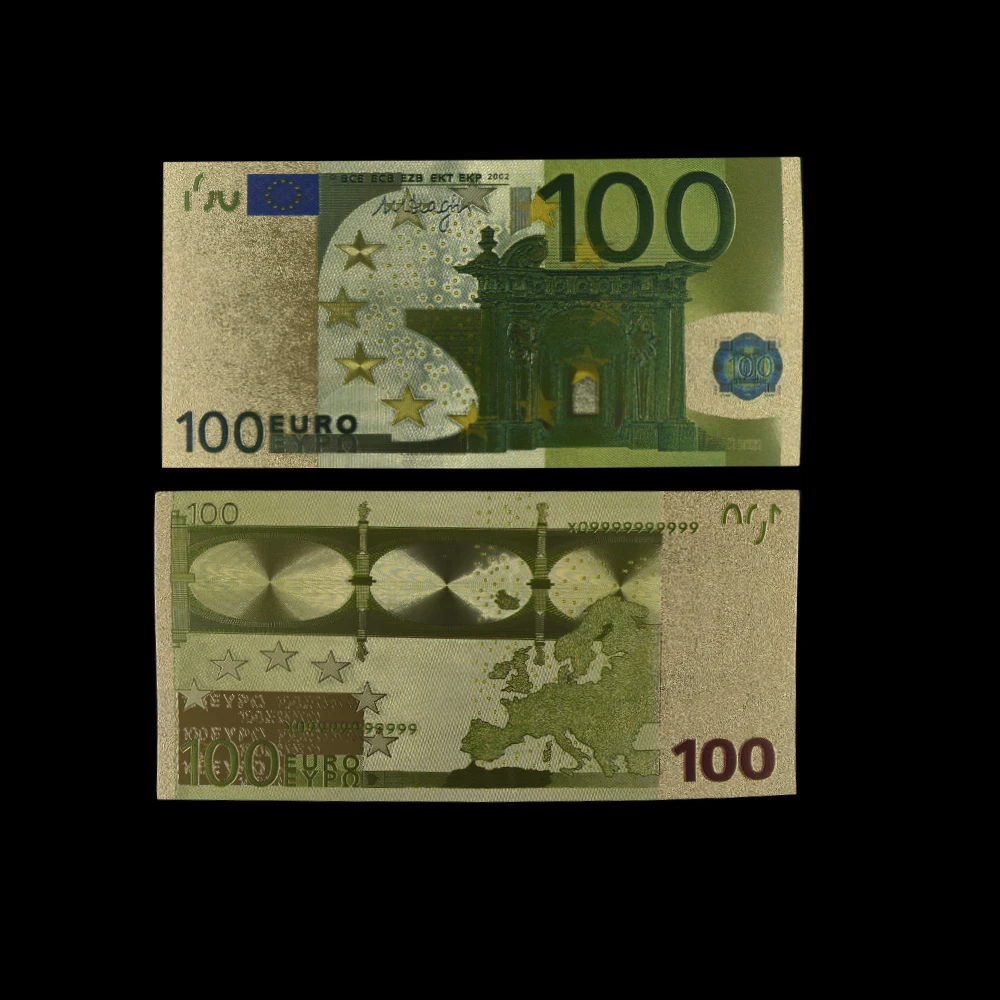 8 шт./лот 5 10 20 50 100 200 500 1000 золотые банкноты ЕС в 24 каратном золоте поддельные