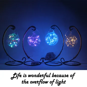 

Round Ball Cell Battery Purple Festival Lighting Bedroom Yard lamp Copper string lights LED Retro Style Twine Copper