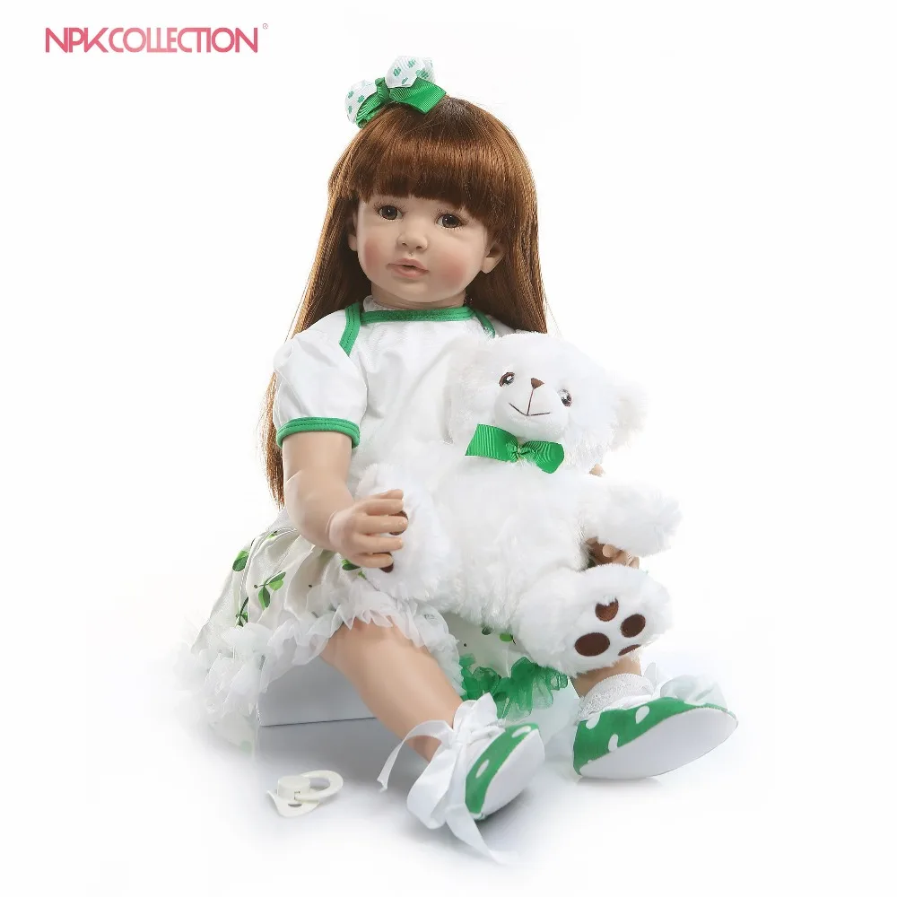 

60cm High-end vinyl silicone reborn baby doll toy newborn girl babies princess doll birthday holiday gift bedtime play house toy