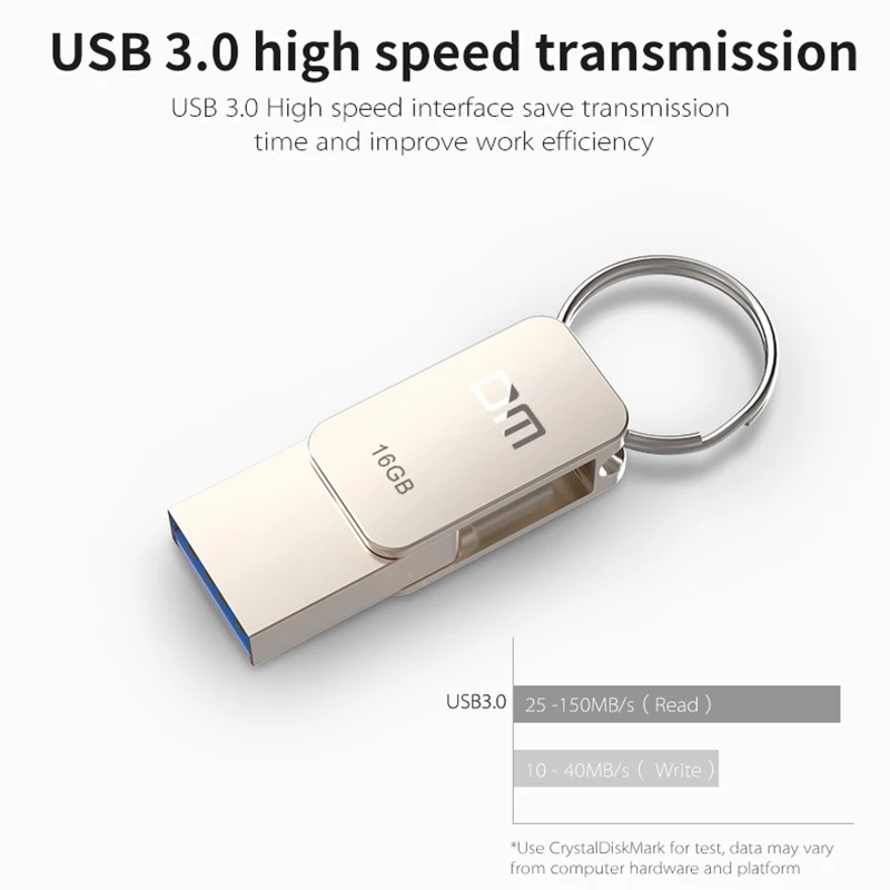  DM PD059 USB Flash Drive 3.0 USB C OTG Pen drive 128 64 32GB For Samsung S9 Plus Note 9 For Xiaomi 