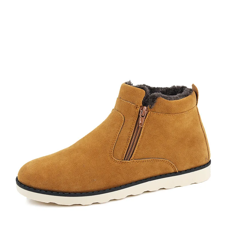 

2018 New Arrival Fashion Winter Men's Boots Wear Resistant Handmade Ankle Boots Warm Working Boot Zipper Men running Shoes