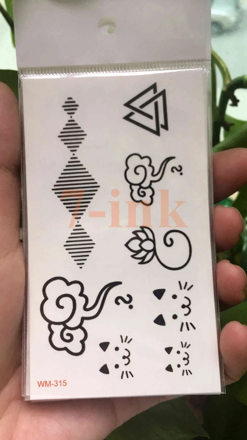 045 Transfert Deau Faux Tatouage Mignon Chat Nuages Blancs Sur Doigt étanche Temporaire Tatoo Flash Tatto Pour Femme Homme 1056 Cm In Tatouages