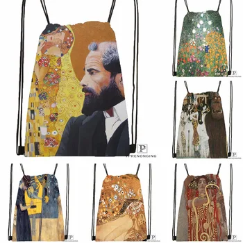 

Custom Gustav Font Klimt Drawstring Backpack Bag Cute Daypack Kids Satchel (Black Back) 31x40cm#180531-03-57