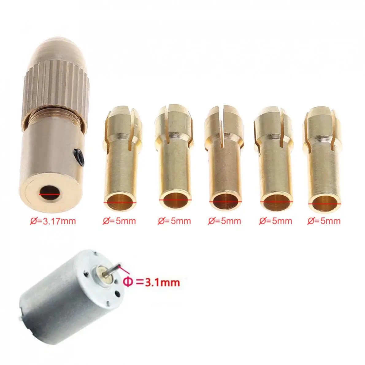 1set 3.17mm Mini Self-Tightening Drill Chucks support 0.5 - 3.0MM Bit for ABS Board / Light Punch | Инструменты