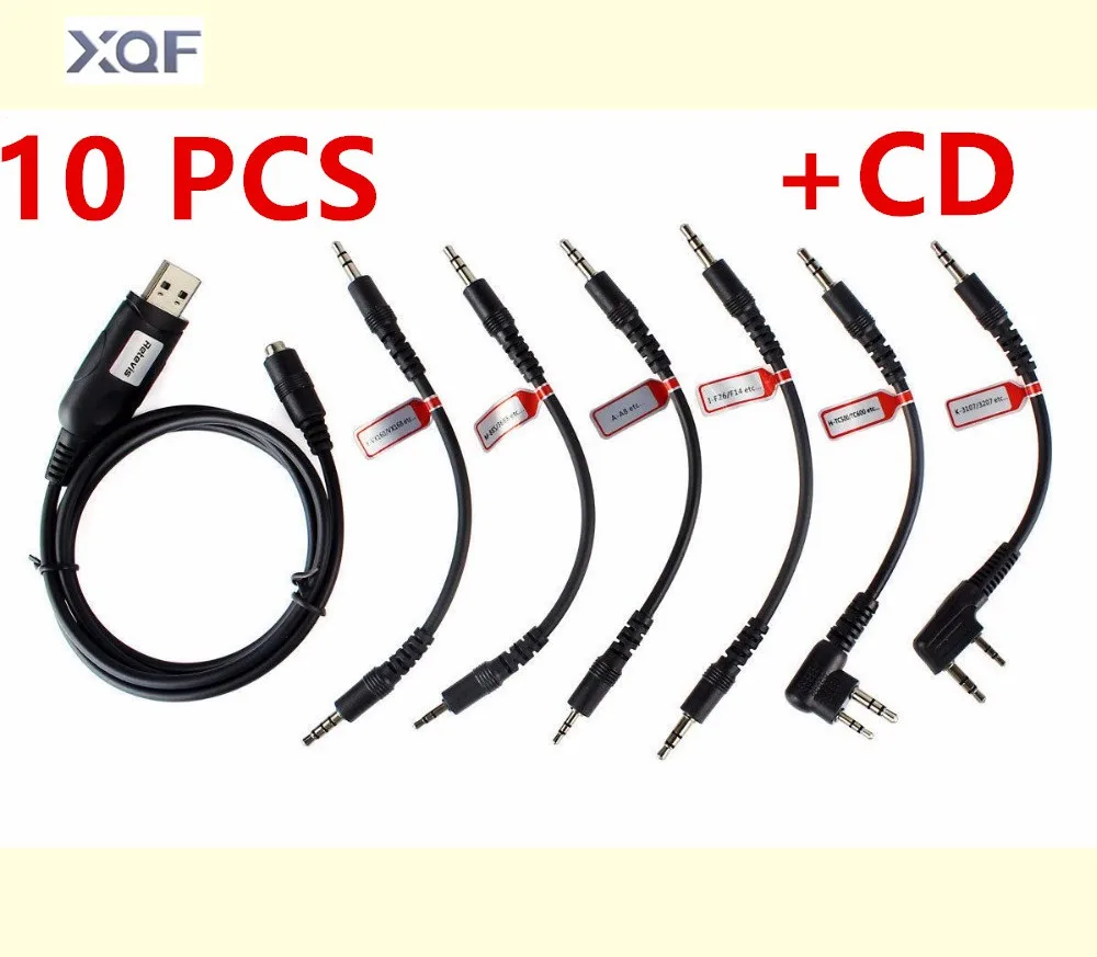 10 шт. 6 в 1 USB кабель для программирования Motorola YAESU HYT ICOM BAOFENG KENWO двухстороннее радио