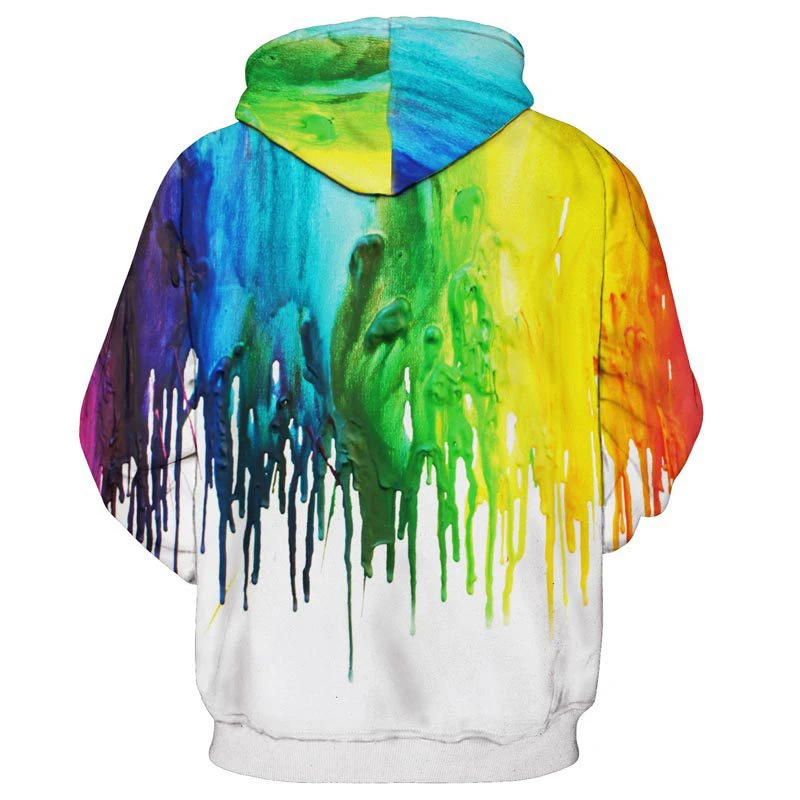 Lyprerazy Men 3D Rainbow  Hoodie Women New Fashion Drips Sweatshirts Jacket Funny Oil Painting Printed Hoody Tops