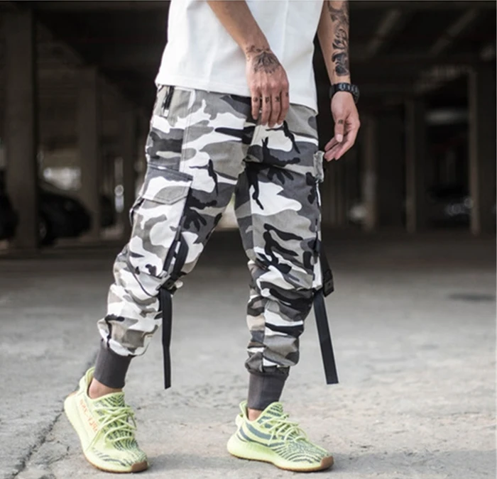 Мужские шаровары с несколькими карманами, мужские уличные панковские брюки-карго в стиле хип-хоп, повседневные брюки для бега