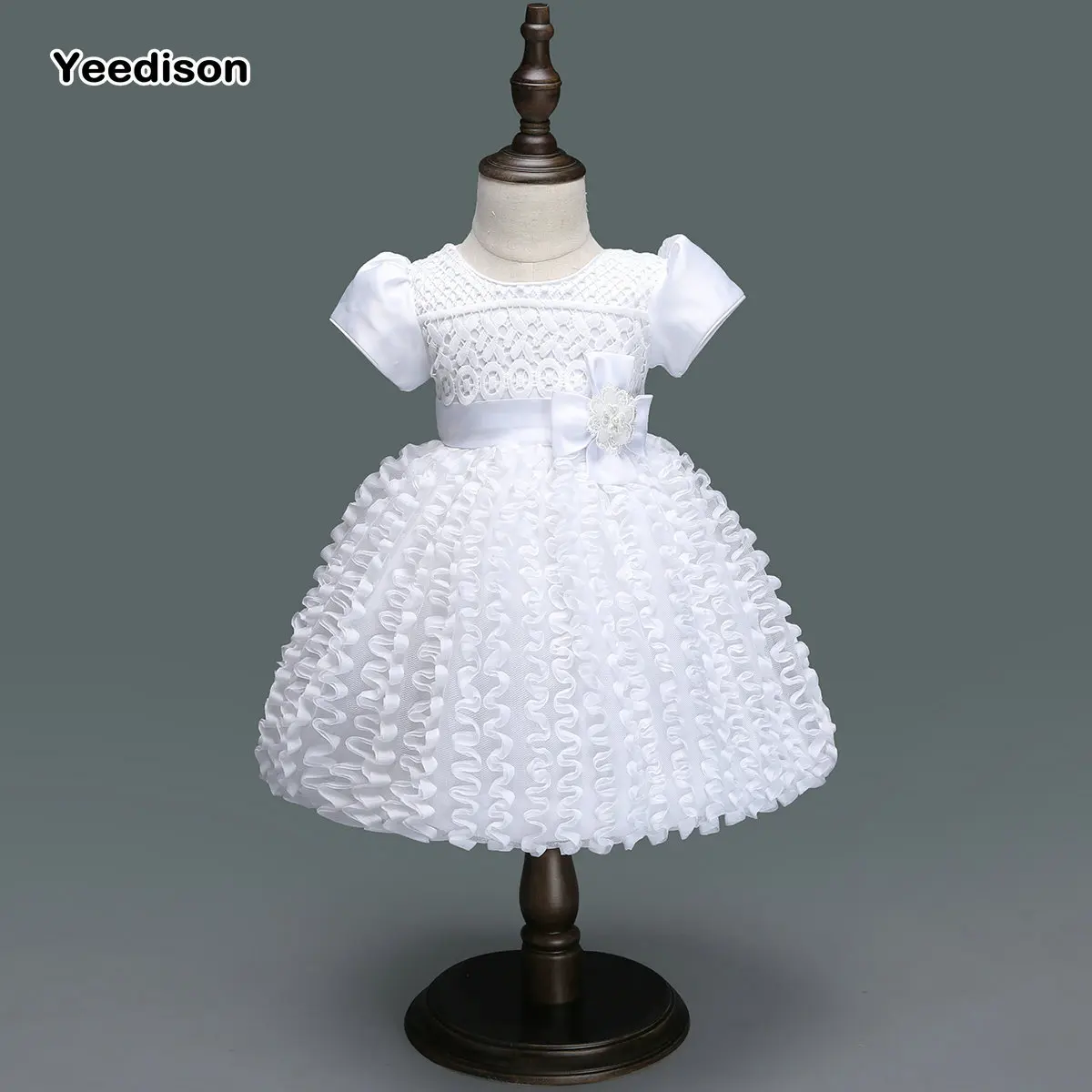 

Yeedison Baby Girl Wedding Dress Princess Infant Girl 1 Year Birthday Party Dress Newborn Christening Gowns Tutu Dress
