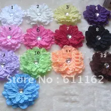 100 шт новые! 13 цветов 4 ''Пион Детские аксессуары для волос девушки цветок клип, gerbera ребенок красивый цветок