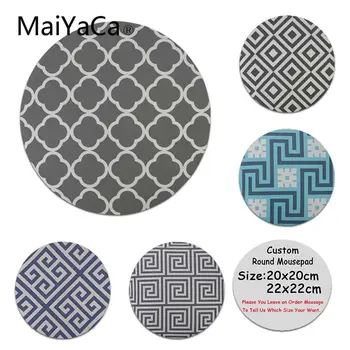 

MaiYaCa Funny Gray And Light Blue Turquoise Anti-Slip Durable Silicone Computermats Size for 20x20cm 22x22cm round mouse pad
