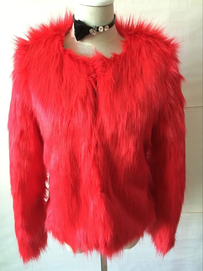 Распродажа, модные женские пальто размера плюс S-5XL, короткие дизайнерские цветные пальто из искусственного меха, розовая, черная, красная куртка из искусственного меха, манто fourrure femme