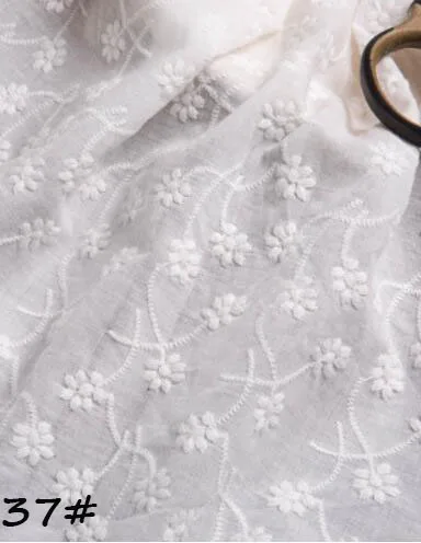 DIY рубашка платье ткань белая медь цветок квадратный круглый Феникс узор тонкий полый вышитый хлопок ткань ширина 135 см S0277N - Цвет: NO37
