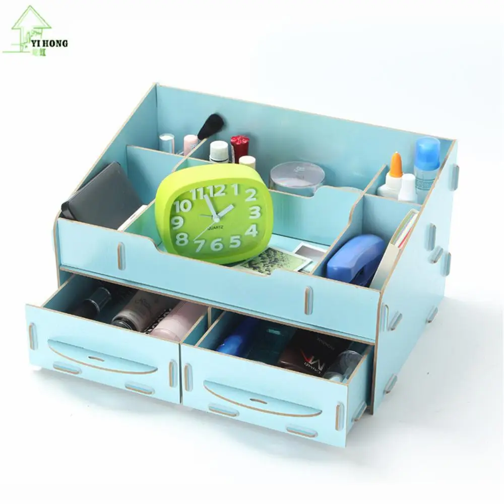 

YIHONG DIY Cosmetic Jewelry Desktop Storage Box Pen/Pencil Wooden Stationery storage Box Sundries Zakka Organize For Halloween
