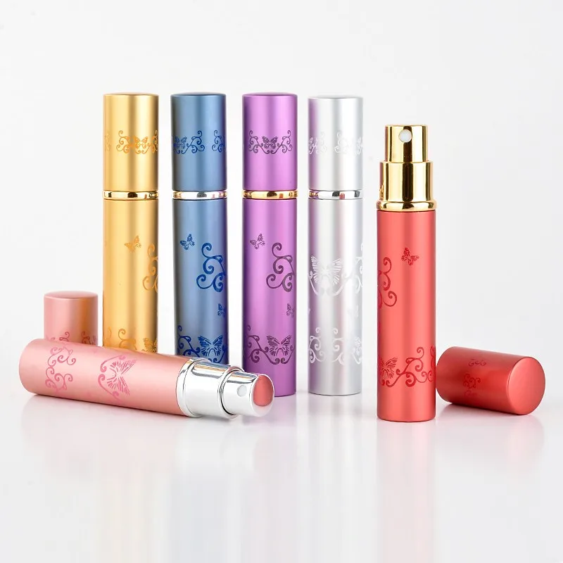 

12x8ML mini empty glass bottle Alumina portable travel refillable perfume atomizer bottles spray perfumes bottle