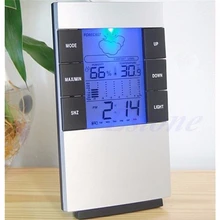Indoor Hygrometer Weather Forecast Clocks Max/Min Temp Humidity Record Chime Color Changing Desktop Digital Table Clocks Watch