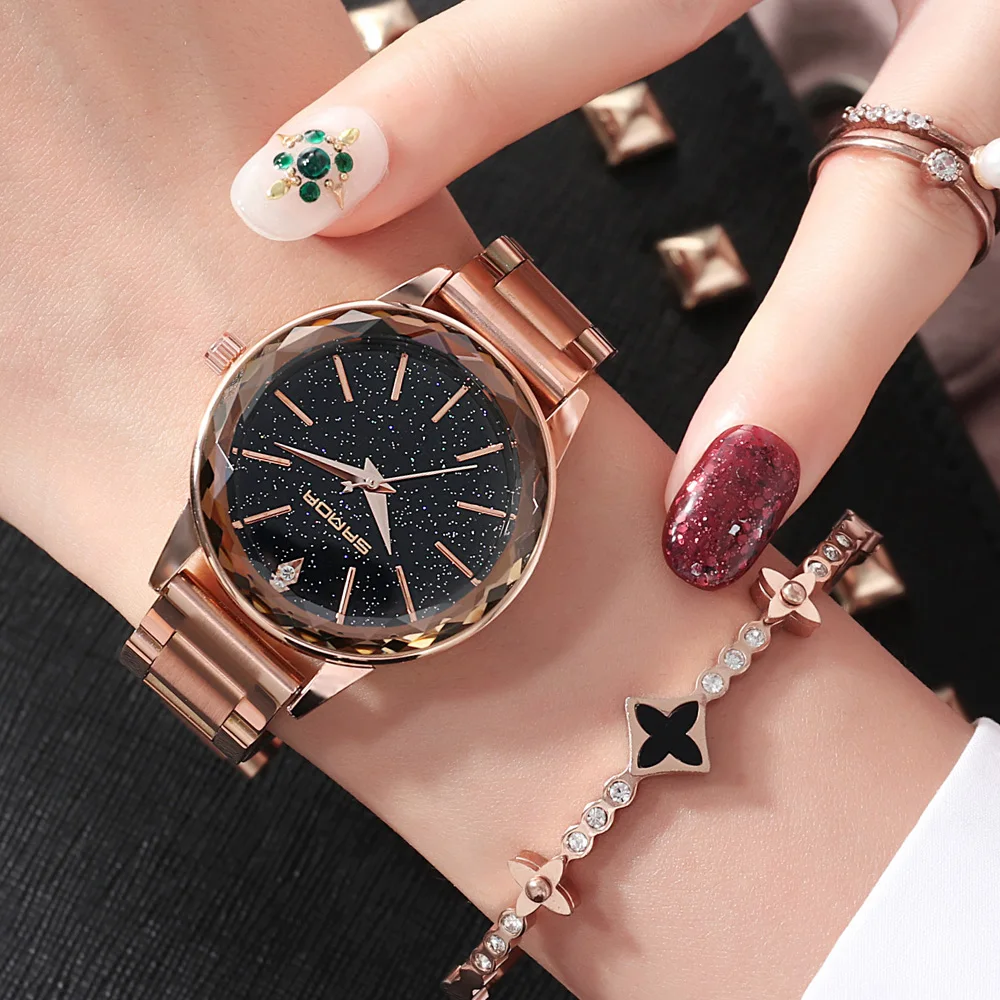 

2019 crystal rose gold Women Watches Luxury Stainless Steel quartz watch women clock bracelet casual lady watch relogio feminino