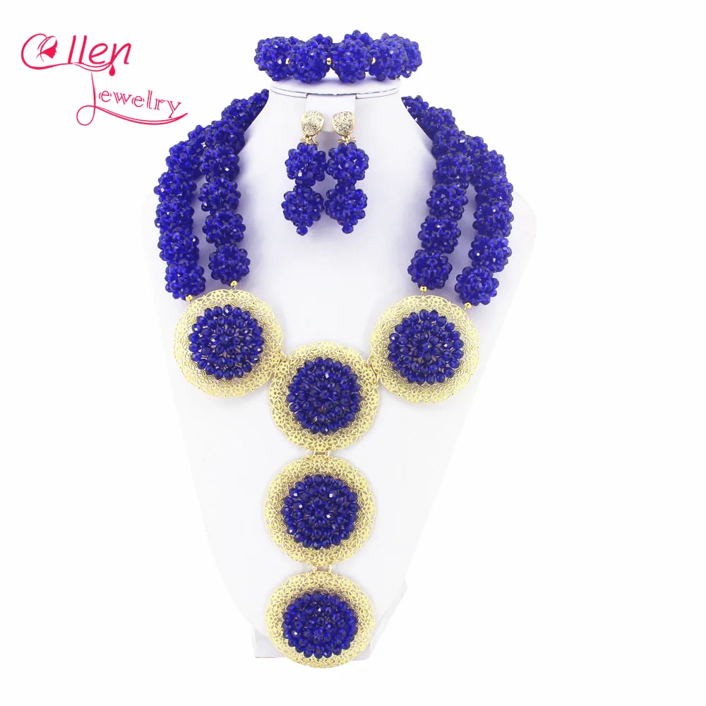 

Yellow Crystal Balls Necklace Bracelet Earrings Sets Costume Jewellry Nigerian Wedding African Beads Jewelry Set W7438