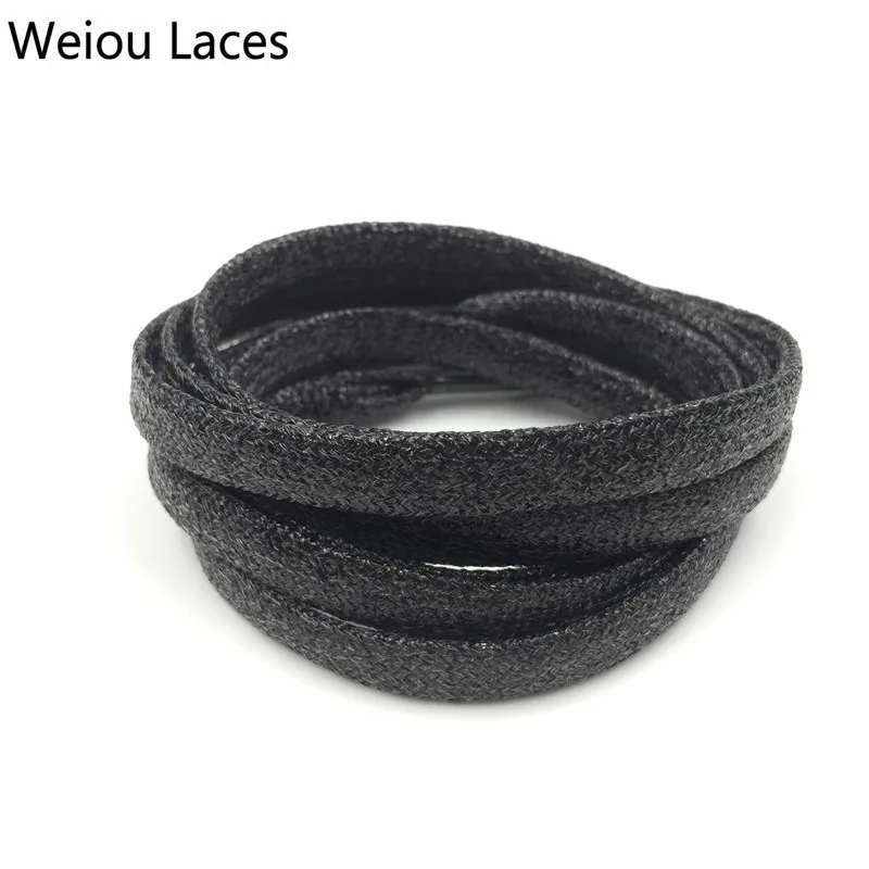 Weiou Fashion Metallic Glitter Gold Shoelaces Unique Sparkle Flat Shoe Laces String For Sneaker Sport Dress Shoe Boots Running