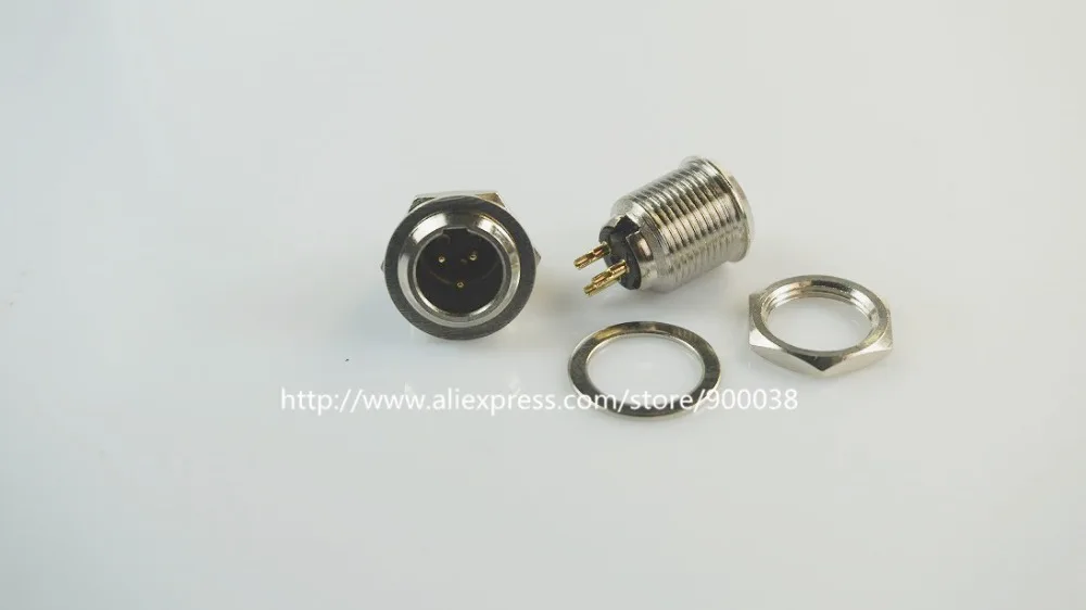 200 pcs 3 position Mini XLR connector Panel Mount Receptacle Male Pins