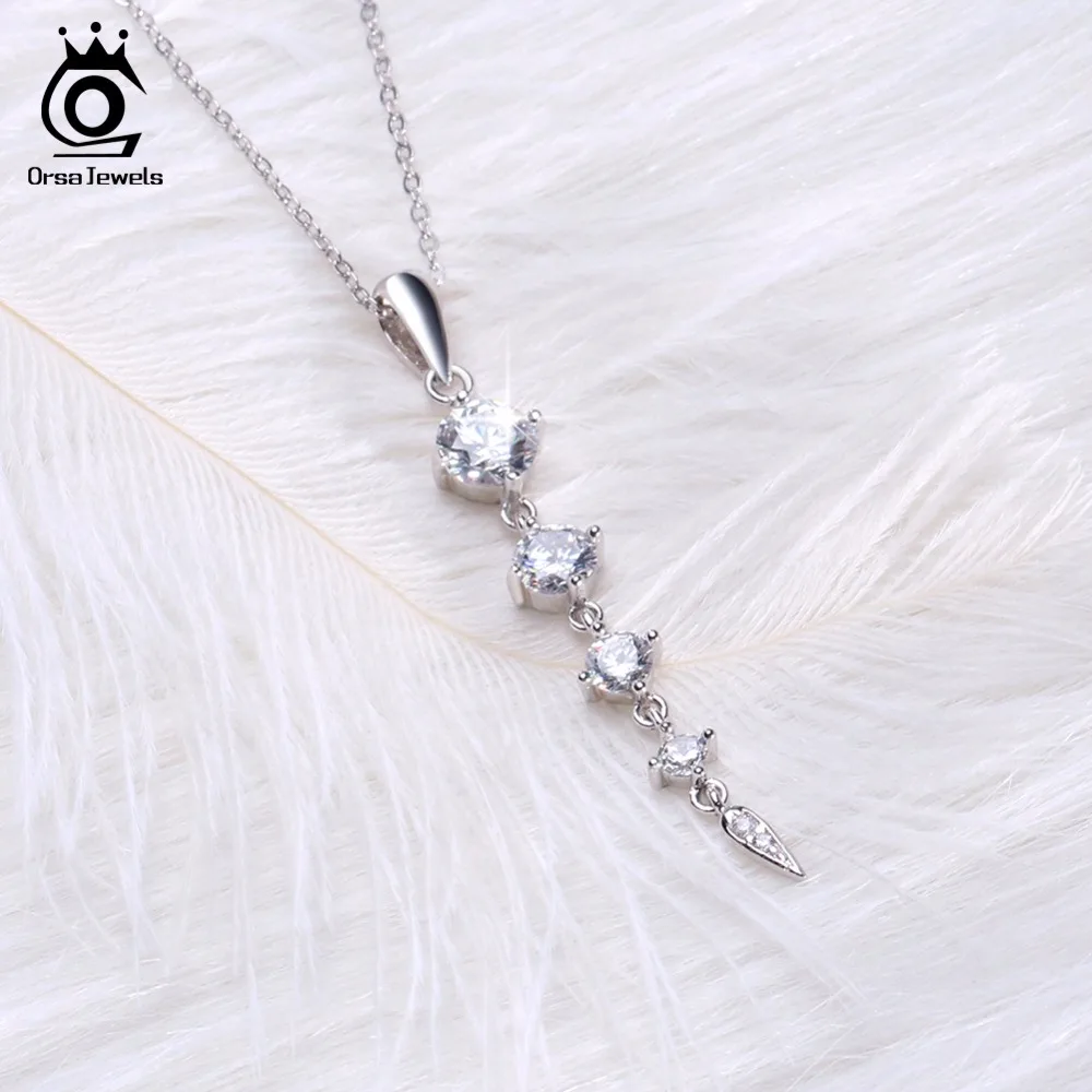 ORSA JEWELS, этнические 925 пробы, серебряные Длинные подвески в форме листа для женщин, хорошее ювелирное изделие для девушек, женский свадебный подарок SN76