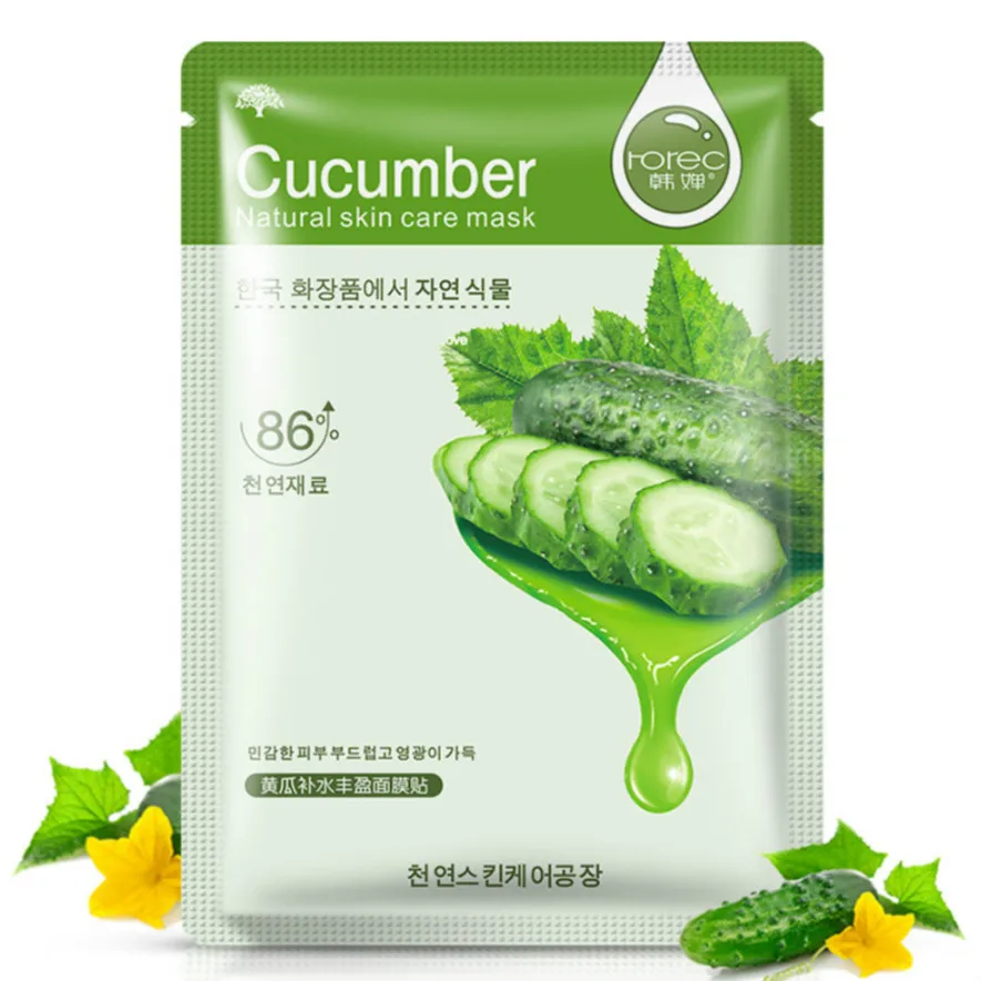

2019 New Cucumber Extract Moisturizing Mask Skin Care Plant Facial Mask Moisturizing Oil Control Blackhead Reer Mask Face Care