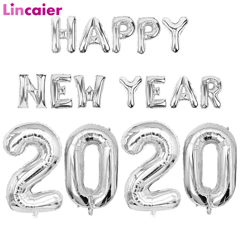 

Happy New Year 2020 Foil Letter Balloons Eve Party Decor 2019 Merry Christmas Balloons Decoration Supplies