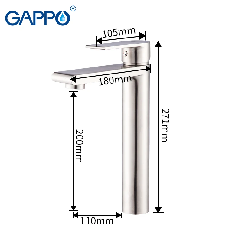 GAPPO stainless steel Basin faucet tall basin